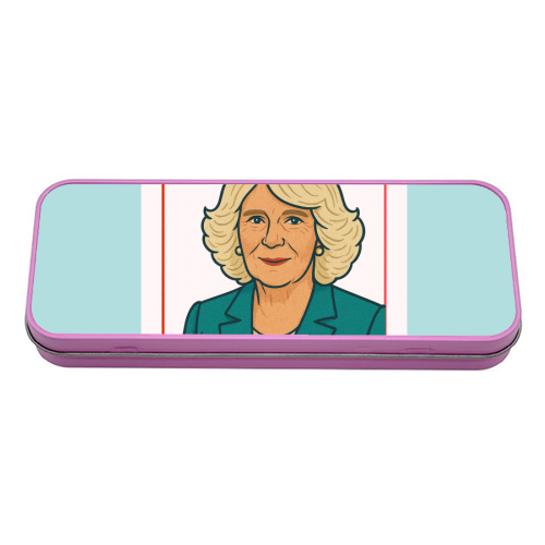 Queen Camilla of Hearts - tin pencil case by Ms Doodle