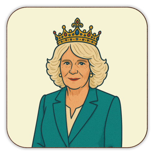 Queen Camilla - personalised beer coaster by Ms Doodle