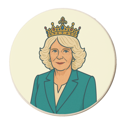 Queen Camilla - personalised beer coaster by Ms Doodle