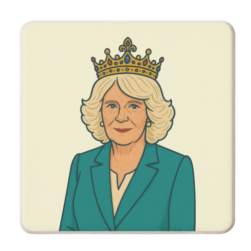 Queen Camilla - personalised beer coaster by Ms Doodle