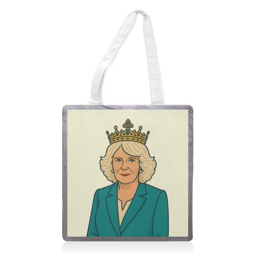 Queen Camilla - printed canvas tote bag by Ms Doodle