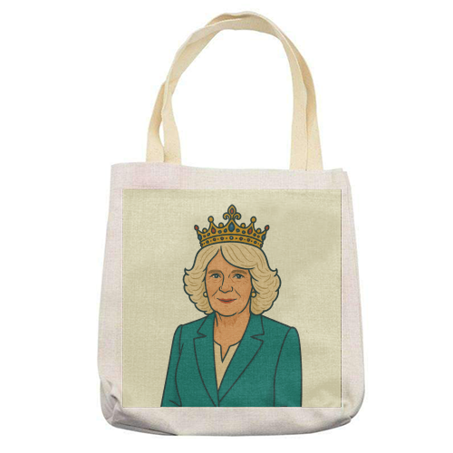 Queen Camilla - printed canvas tote bag by Ms Doodle