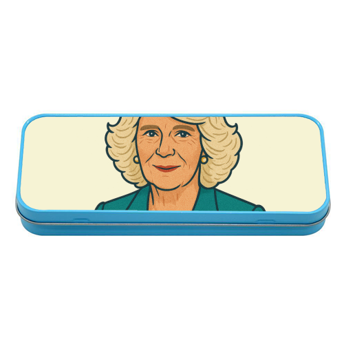 Queen Camilla - tin pencil case by Ms Doodle