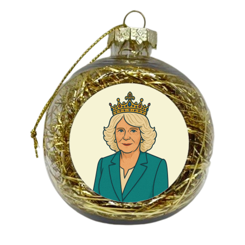 Queen Camilla - xmas bauble by Ms Doodle