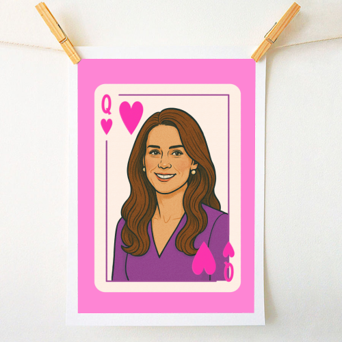 Queen Catherine of Hearts - A1 - A4 art print by Ms Doodle
