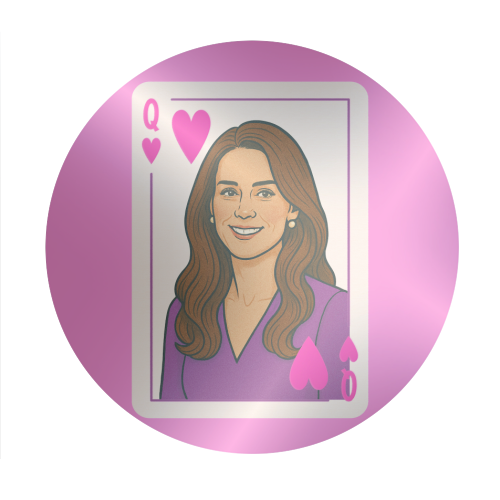 Queen Catherine of Hearts - Circle Sticker by Ms Doodle