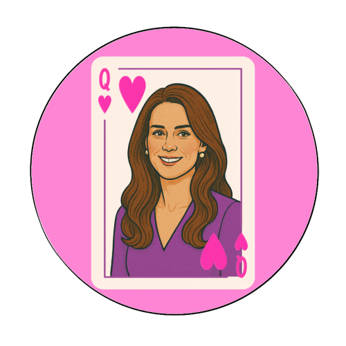 Queen Catherine of Hearts - Circle Sticker by Ms Doodle