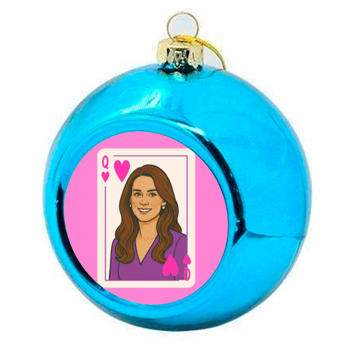 Queen Catherine of Hearts - colourful christmas bauble by Ms Doodle