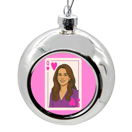 Queen Catherine of Hearts - colourful christmas bauble by Ms Doodle