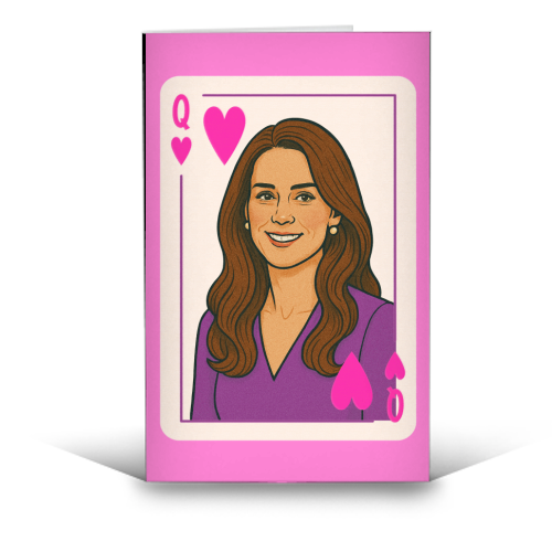 Queen Catherine of Hearts - funny greeting card by Ms Doodle