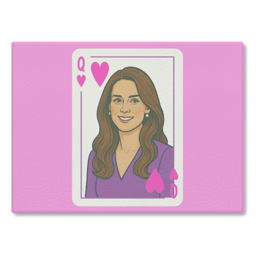 Queen Catherine of Hearts - glass chopping board by Ms Doodle