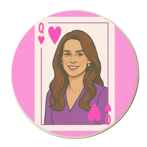 Queen Catherine of Hearts - personalised beer coaster by Ms Doodle