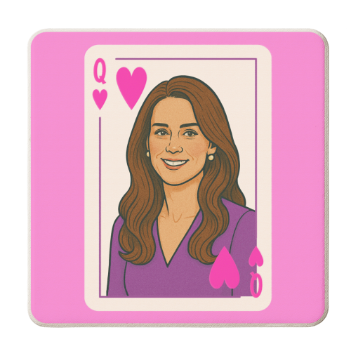 Queen Catherine of Hearts - personalised beer coaster by Ms Doodle