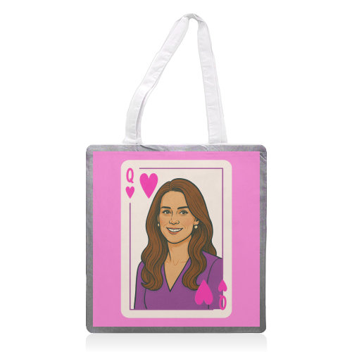 Queen Catherine of Hearts - printed canvas tote bag by Ms Doodle