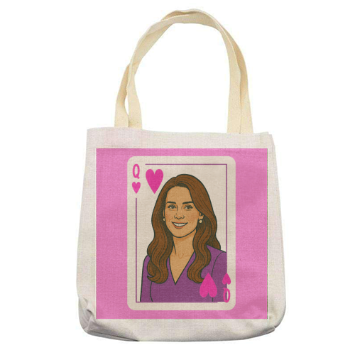 Queen Catherine of Hearts - printed canvas tote bag by Ms Doodle