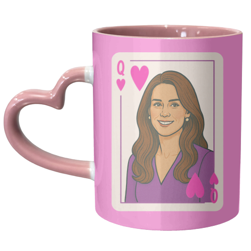 Queen Catherine of Hearts - unique mug by Ms Doodle