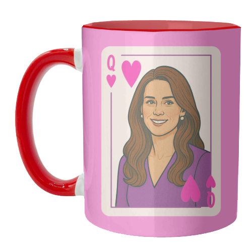 Queen Catherine of Hearts - unique mug by Ms Doodle