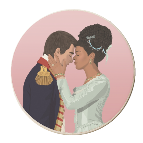 Queen Charlotte & King George -  Bridgerton - You and Me - personalised beer coaster by Sydney Jo Designs