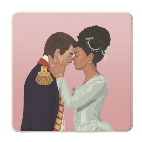 Queen Charlotte & King George -  Bridgerton - You and Me - personalised beer coaster by Sydney Jo Designs