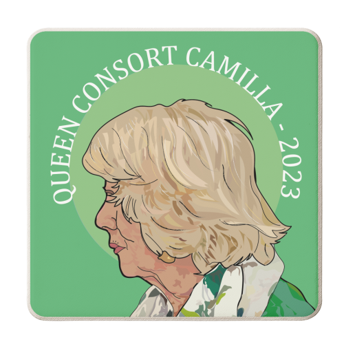 Queen Consort Camilla Collection 2023 - personalised beer coaster by Catherine Critchley.