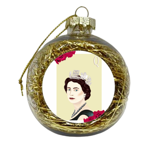 Queen Elizabeth II - xmas bauble by minniemorris art