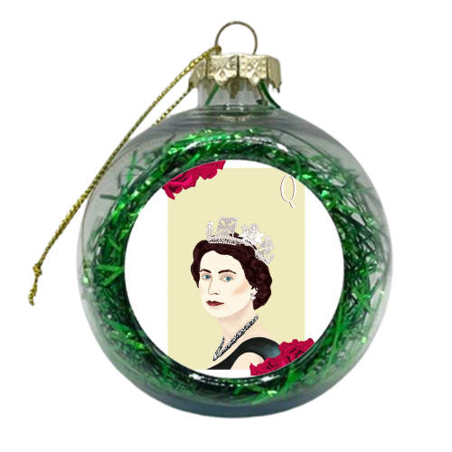 Queen Elizabeth II - xmas bauble by minniemorris art