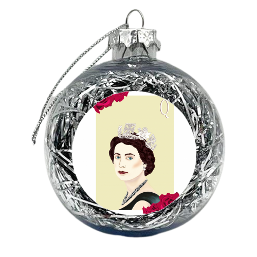 Queen Elizabeth II - xmas bauble by minniemorris art