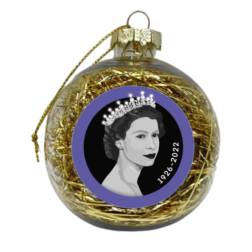 Queen Elizabeth II memorial print - xmas bauble by The Girl Next Draw