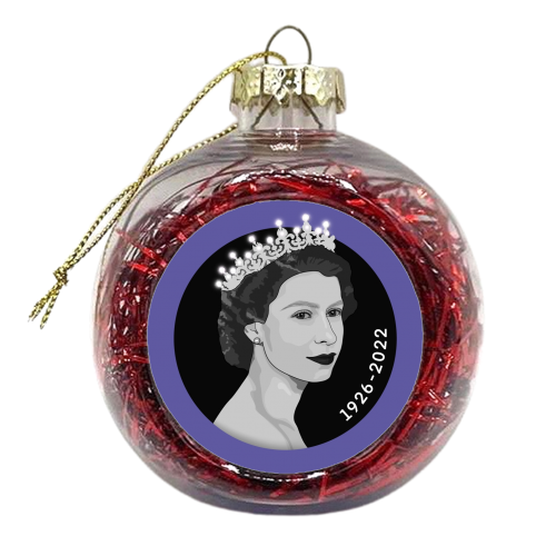 Queen Elizabeth II memorial print - xmas bauble by The Girl Next Draw