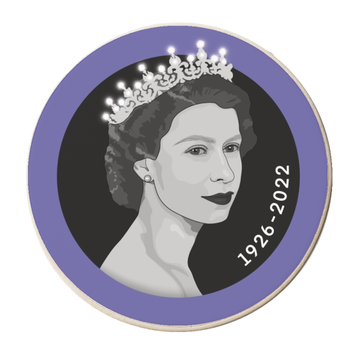 Queen Elizabeth II memorial print - personalised beer coaster by The Girl Next Draw