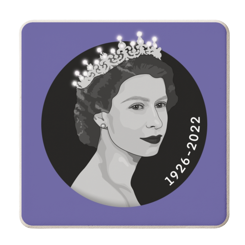 Queen Elizabeth II memorial print - personalised beer coaster by The Girl Next Draw