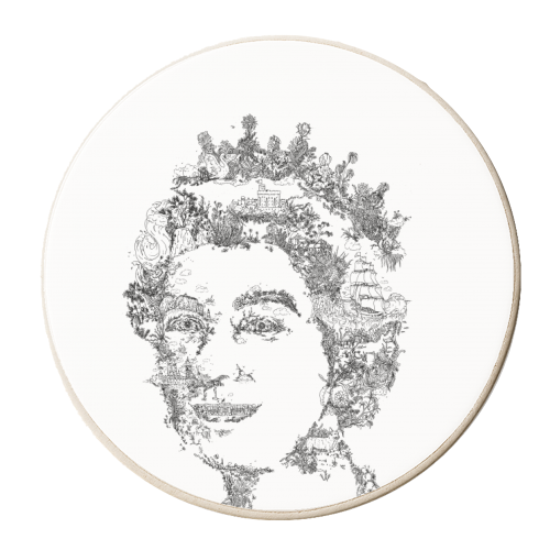Queen Elizabeth II - personalised beer coaster by Vas