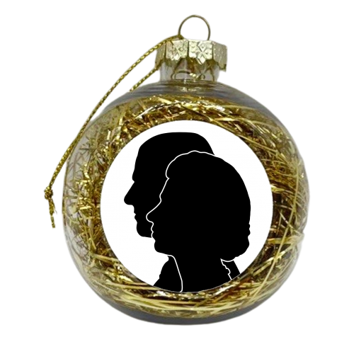 Queen Elizabeth ii & Prince Philip - xmas bauble by Pink and Pip