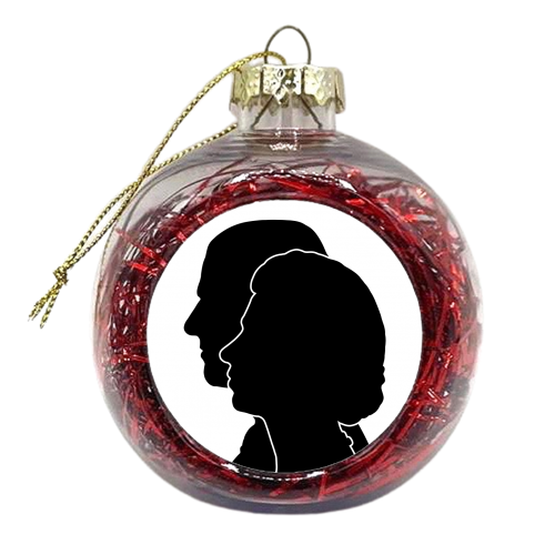 Queen Elizabeth ii & Prince Philip - xmas bauble by Pink and Pip