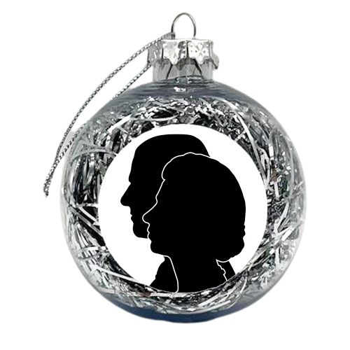 Queen Elizabeth ii & Prince Philip - xmas bauble by Pink and Pip