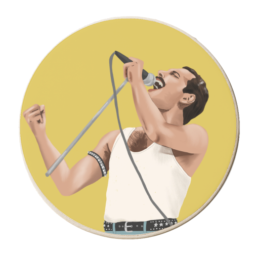 Queen Freddie - personalised beer coaster by Sarah Wilkinson