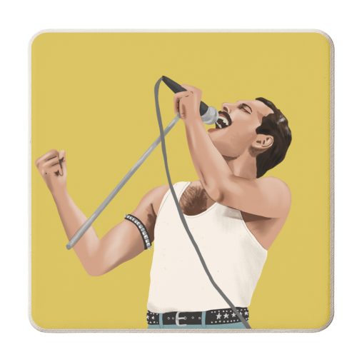 Queen Freddie - personalised beer coaster by Sarah Wilkinson