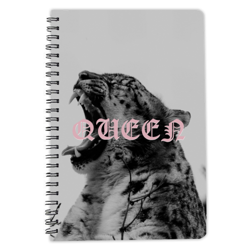 Queen Leopard Print | Typographic - personalised A4, A5, A6 notebook by OhMC! Designs