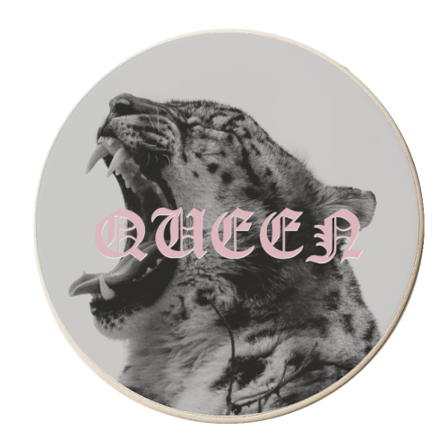 Queen Leopard Print | Typographic - personalised beer coaster by OhMC! Designs