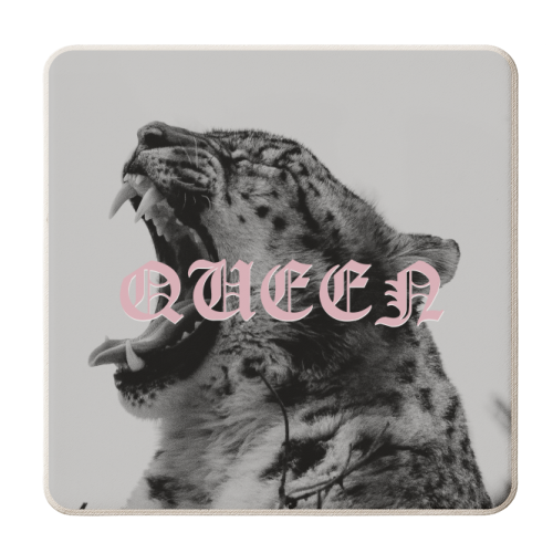 Queen Leopard Print | Typographic - personalised beer coaster by OhMC! Designs