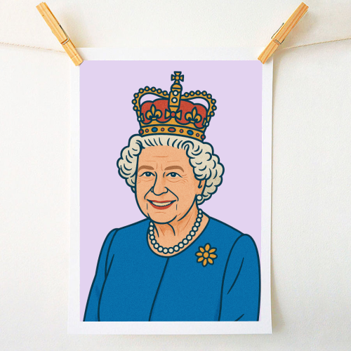 Queen Lizzie - A1 - A4 art print by Ms Doodle