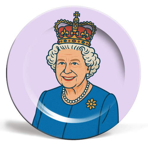 Queen Lizzie - ceramic dinner plate by Ms Doodle