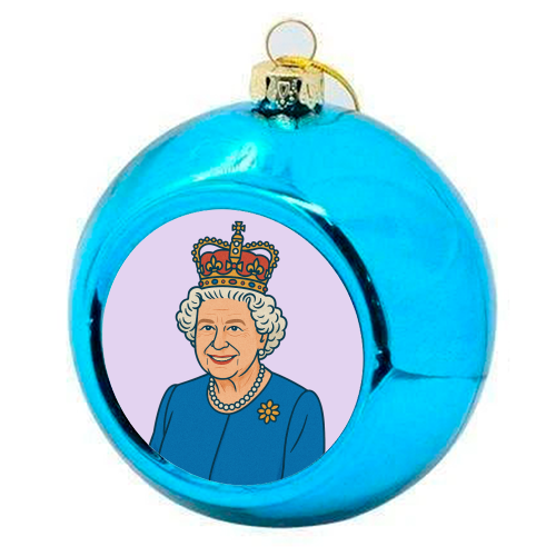 Queen Lizzie - colourful christmas bauble by Ms Doodle