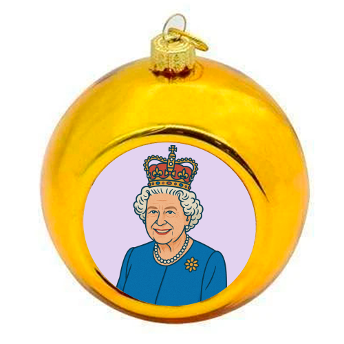Queen Lizzie - colourful christmas bauble by Ms Doodle