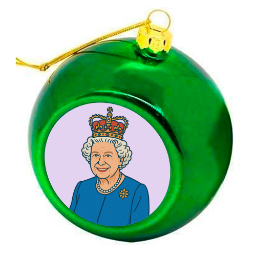 Queen Lizzie - colourful christmas bauble by Ms Doodle