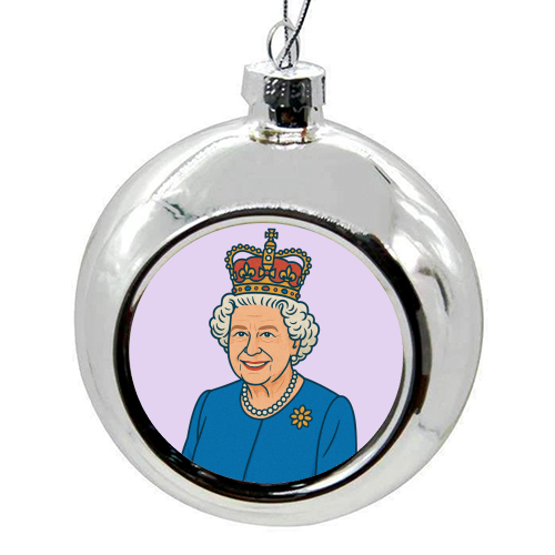 Queen Lizzie - colourful christmas bauble by Ms Doodle