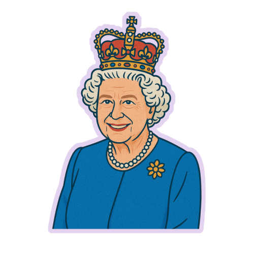 Queen Lizzie - Die Cut Sticker by Ms Doodle