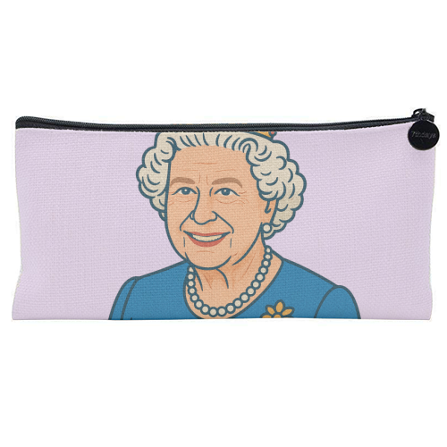 Queen Lizzie - flat pencil case by Ms Doodle