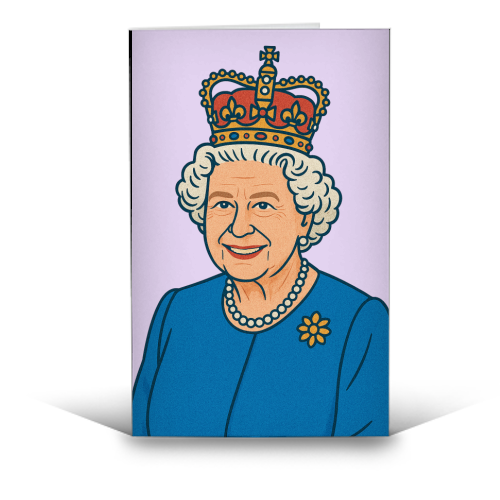 Queen Lizzie - funny greeting card by Ms Doodle