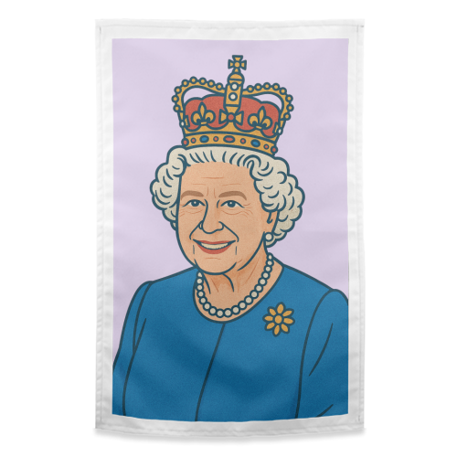 Queen Lizzie - funny tea towel by Ms Doodle